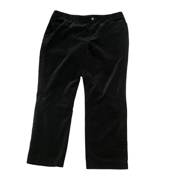 Chaps Ralph Lauren Cotton Velvet Straight Leg Dress Pants Plus Sz 18W Black 101R - Picture 1 of 6